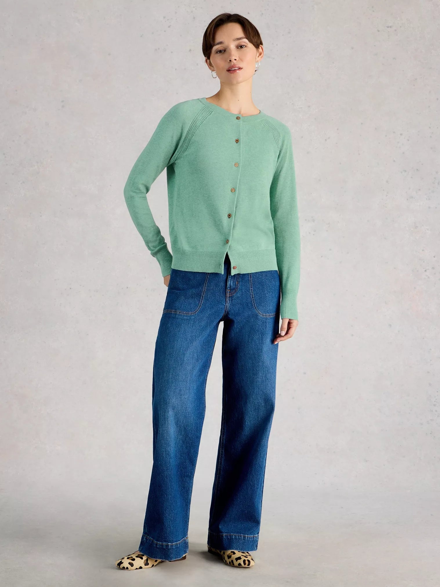 Lulu Crew Neck Cardigan | 100% Organic Cotton | White Stuff