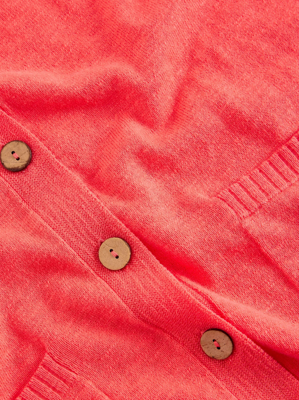 Nova Linen Blend Cardigan – Mid Coral | Women’s Summer Cardigan