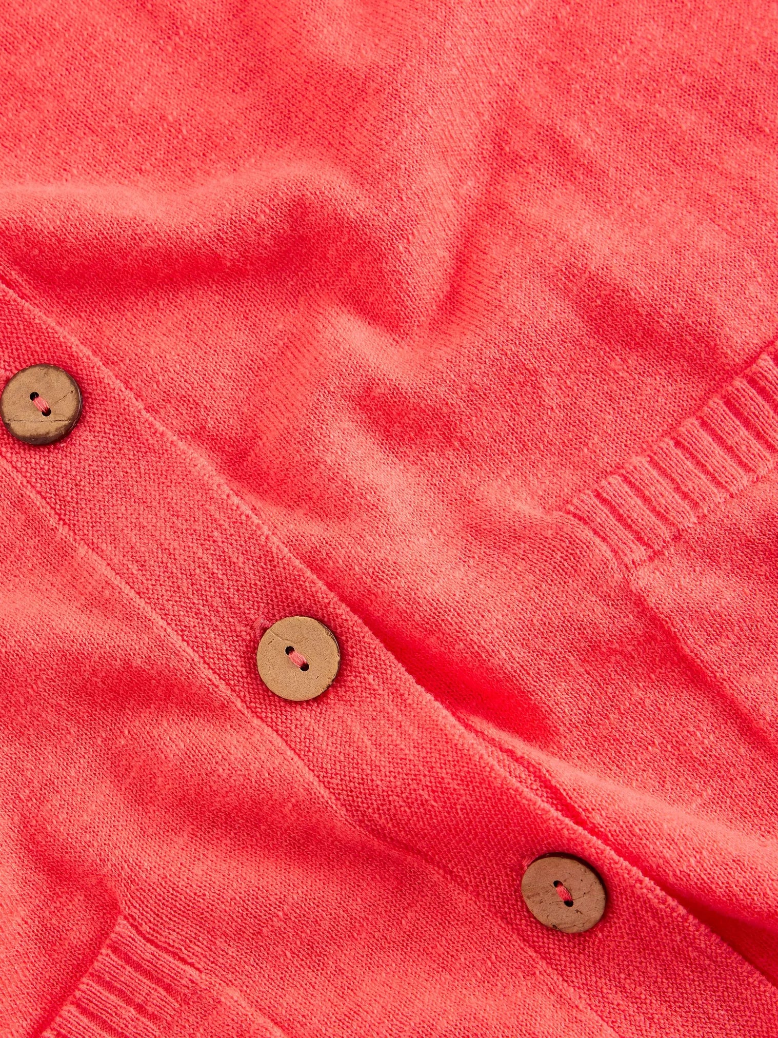 Nova Linen Blend Cardigan – Mid Coral | Women’s Summer Cardigan
