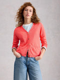 Nova Linen Blend Cardigan – Mid Coral | Women’s Summer Cardigan