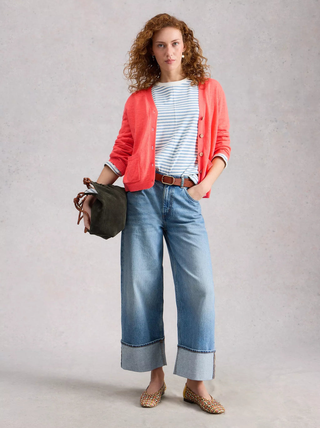 Nova Linen Blend Cardigan – Mid Coral | Women’s Summer Cardigan