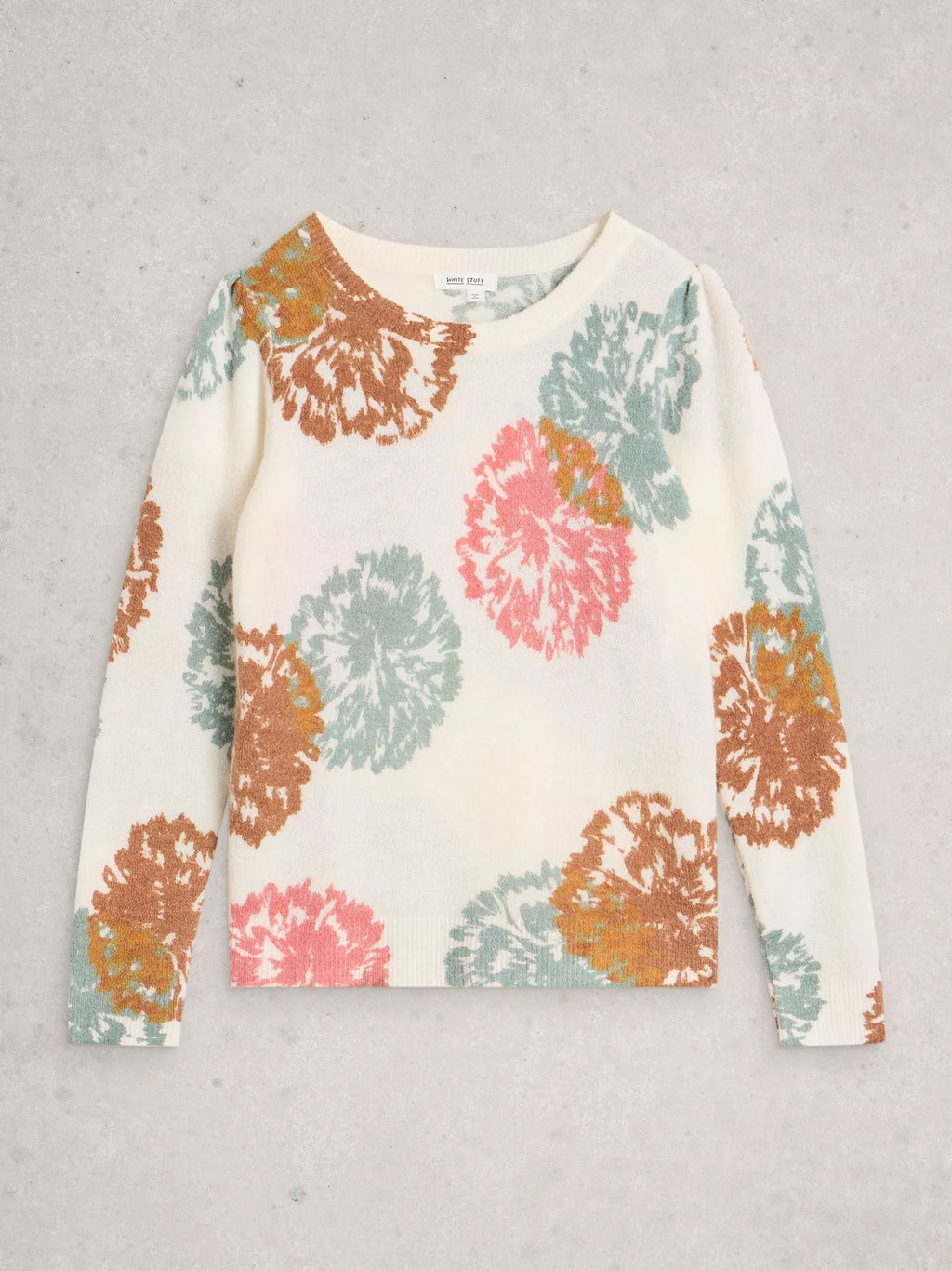 White Stuff Jodie Print Jumper - Wool Blend Statement Knit