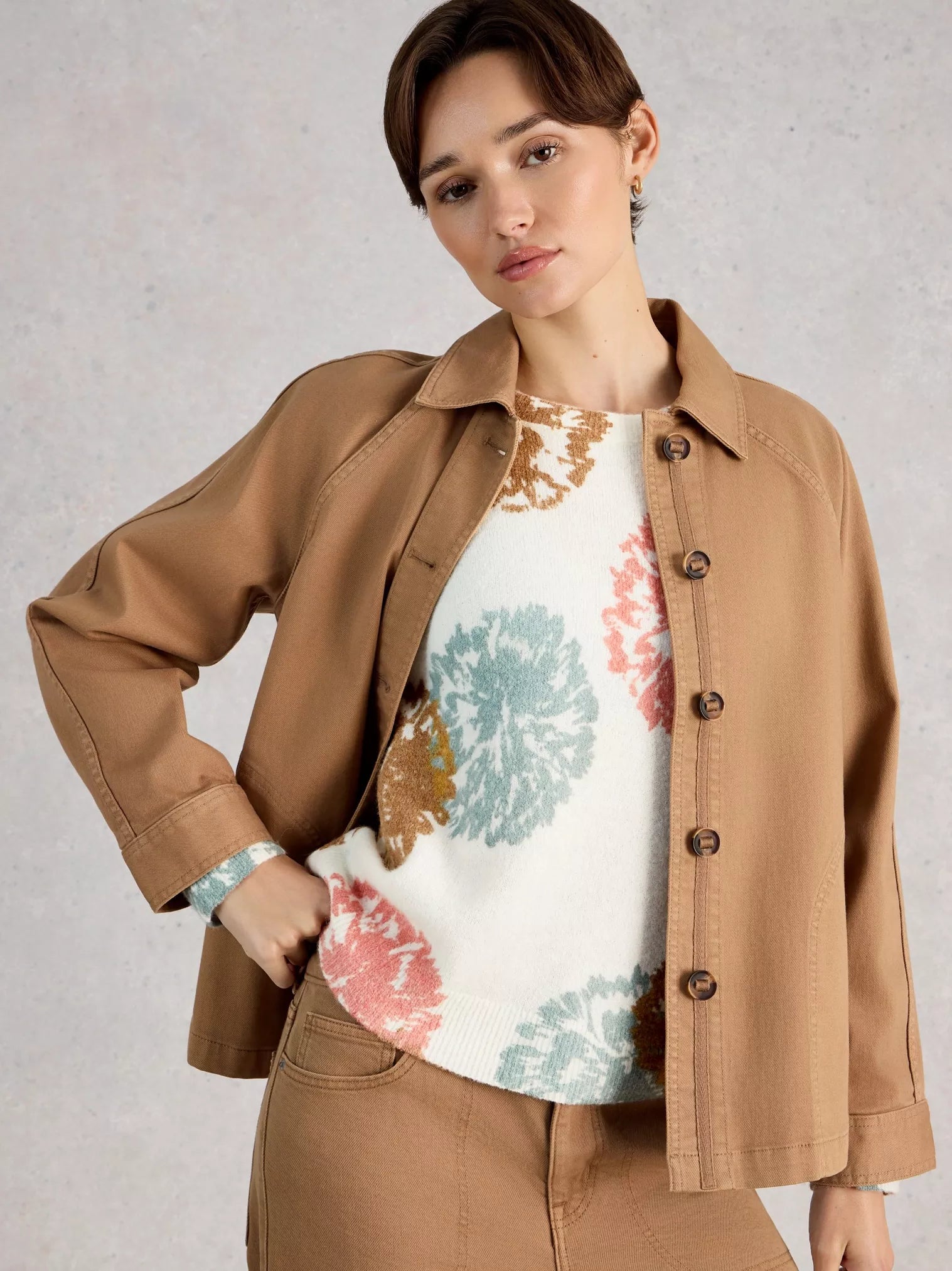 White Stuff Jodie Print Jumper - Wool Blend Statement Knit