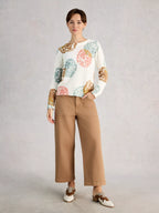 White Stuff Jodie Print Jumper - Wool Blend Statement Knit