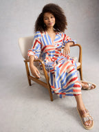 Lucy Linen Blend Midi Dress – Ivory | Women’s Summer Dress