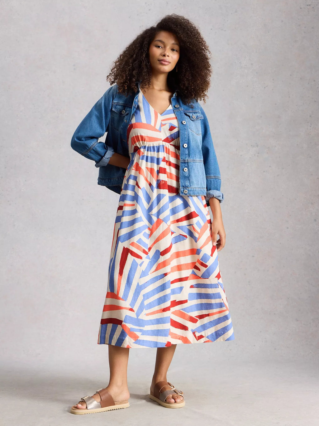 Lucy Linen Blend Midi Dress – Ivory | Women’s Summer Dress