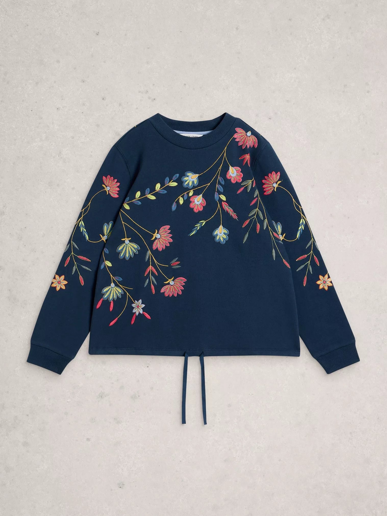 White Stuff Floral Embroidered Sweat - 100% Organic Cotton