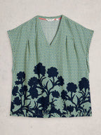 White Stuff - Kate Top – Green Print