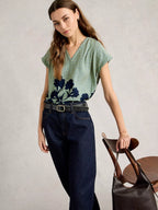White Stuff - Kate Top – Green Print