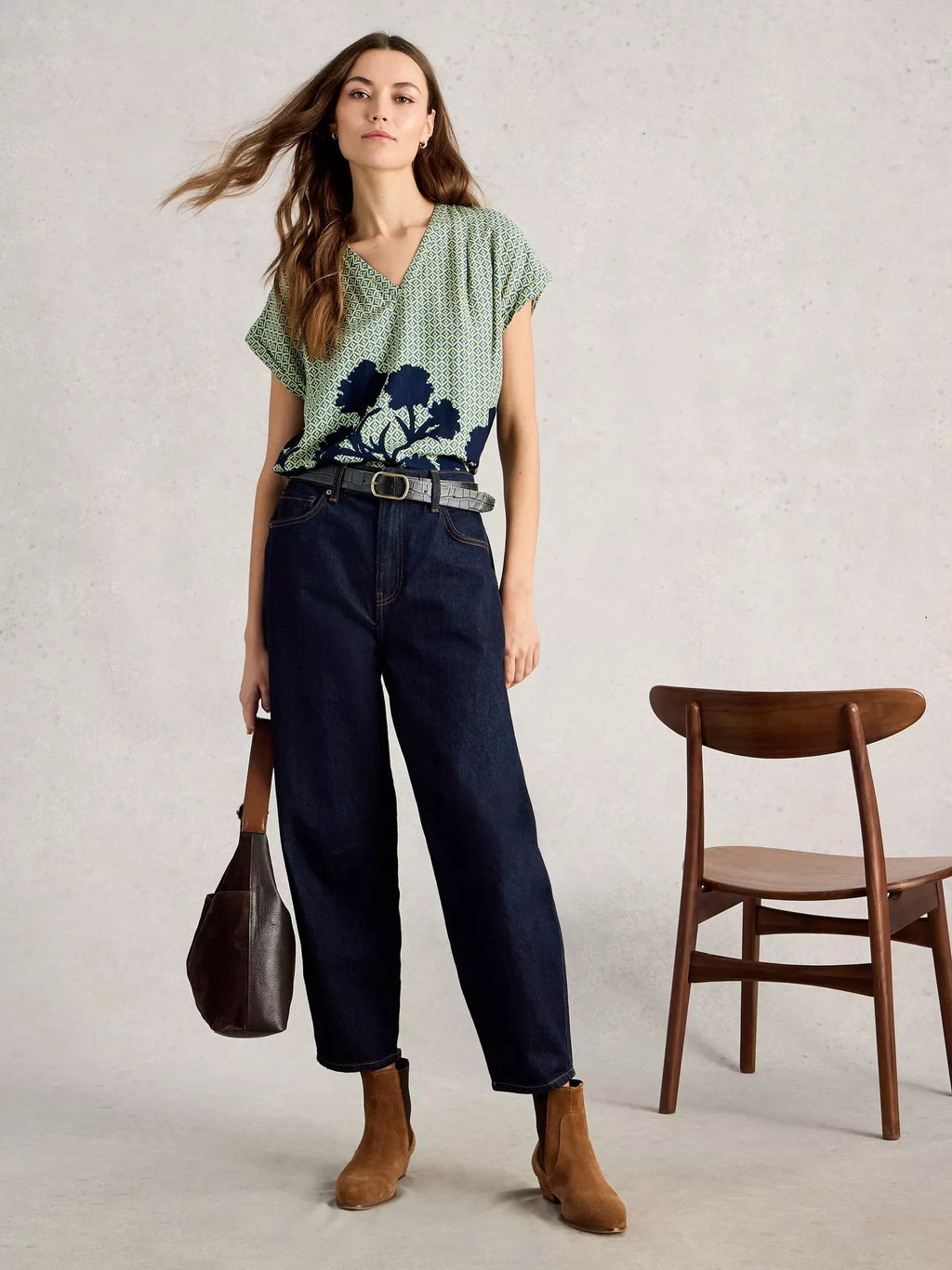 White Stuff - Kate Top – Green Print