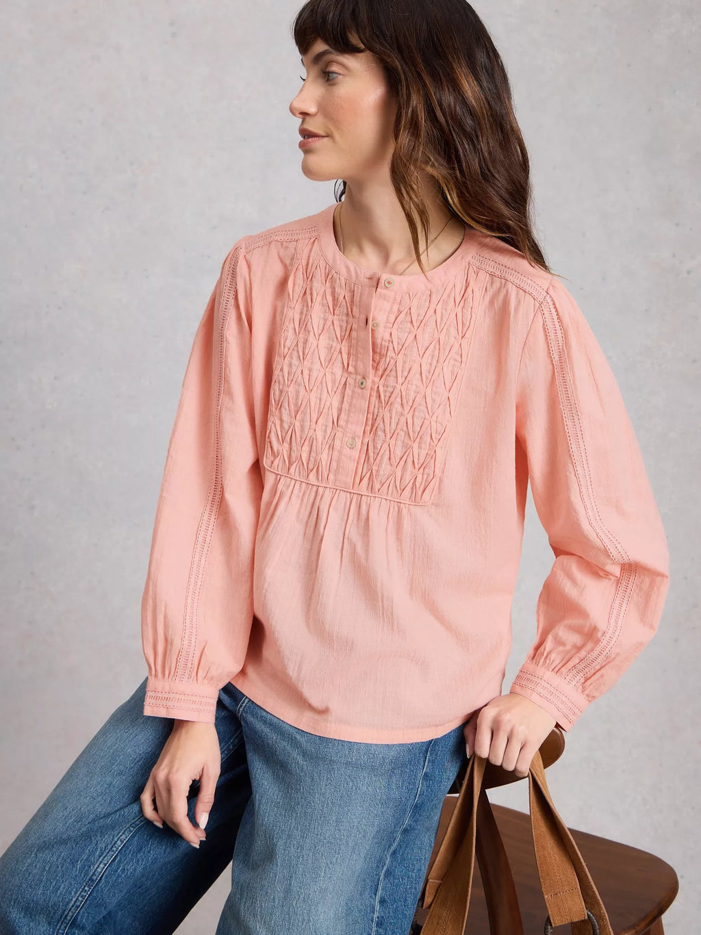 White Stuff Rachel Smock Top | 100% Organic Cotton Blouse