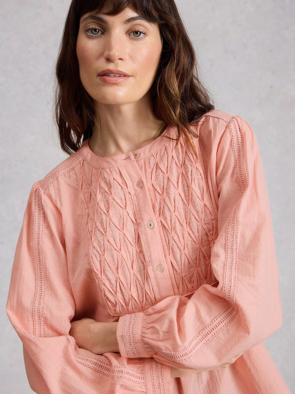 White Stuff Rachel Smock Top | 100% Organic Cotton Blouse