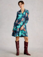 White Stuff Frankie Collared Dress – Navy Multi