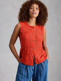 White Stuff Tilly Crochet Tank Waistcoat – Mid Red