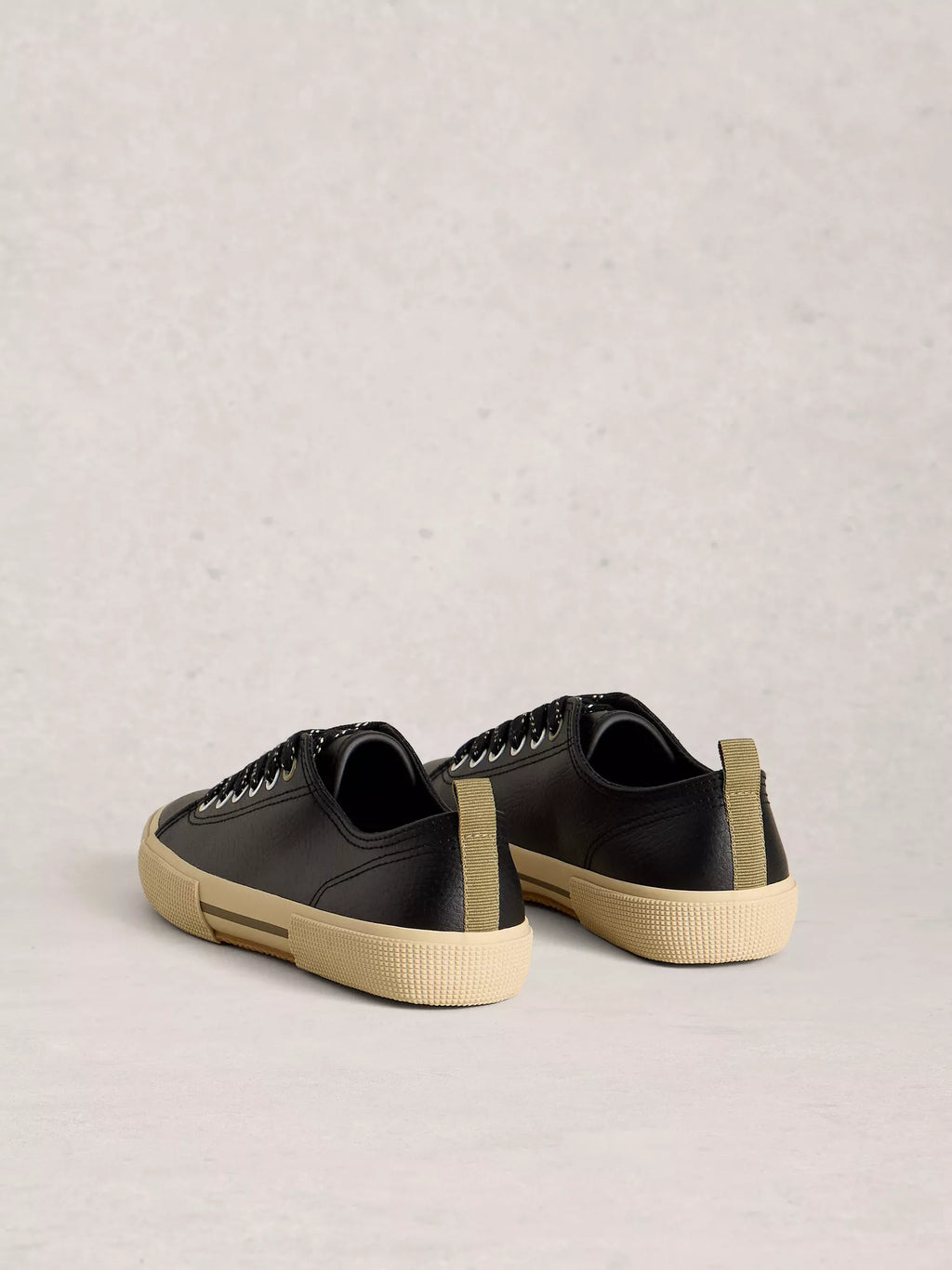 White Stuff Pippa Leather Trainers Black | Flemings Department Store
