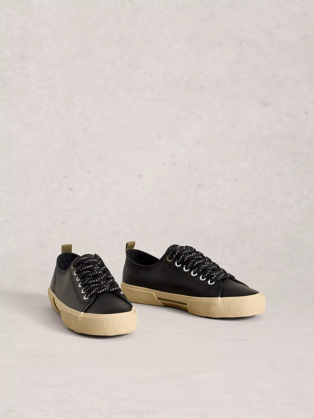 White Stuff Pippa Leather Trainers Black | Flemings Department Store