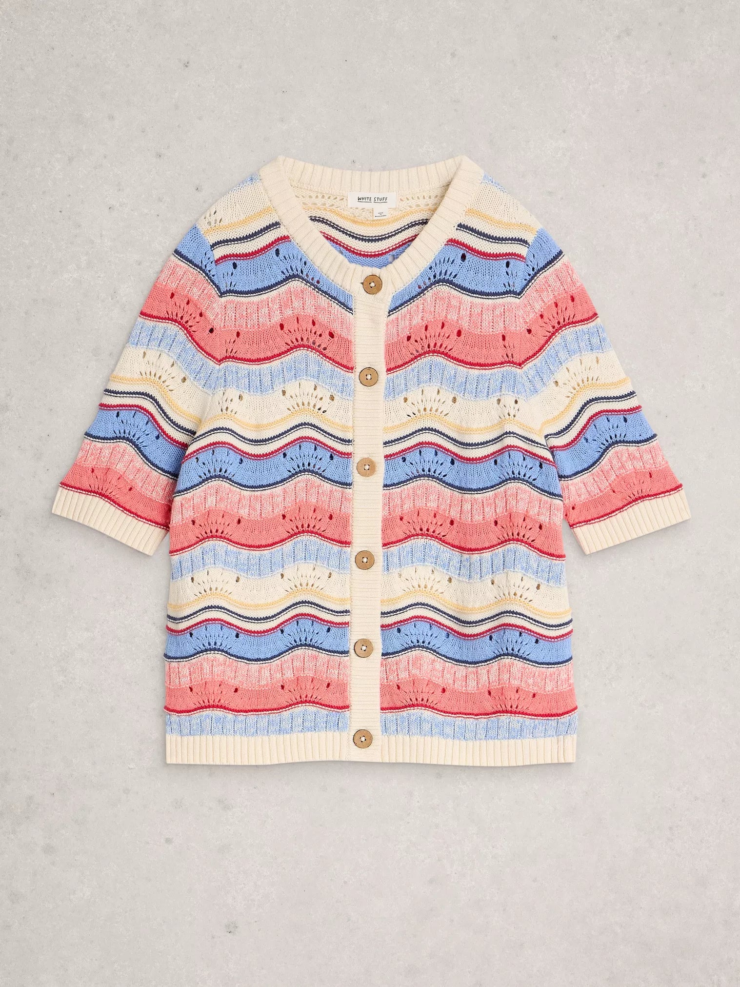 White Stuff Isabella Wavy Cardi – Ivory Multi