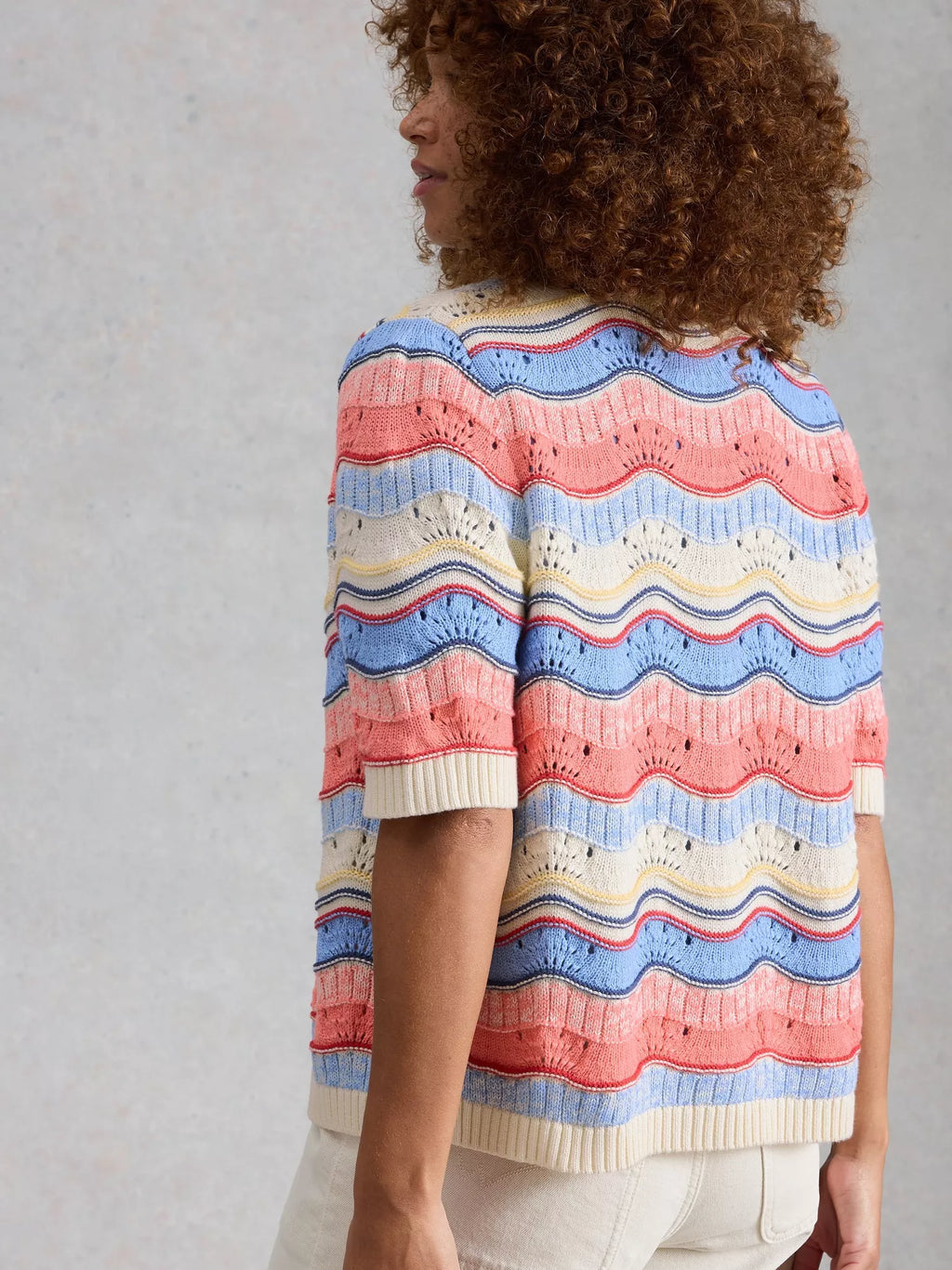 White Stuff Isabella Wavy Cardi – Ivory Multi