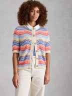 White Stuff Isabella Wavy Cardi – Ivory Multi
