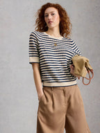 White Stuff Holly Pointelle Knit Tee – Ivory Multi