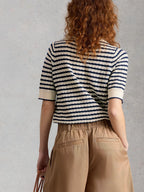 White Stuff Holly Pointelle Knit Tee – Ivory Multi