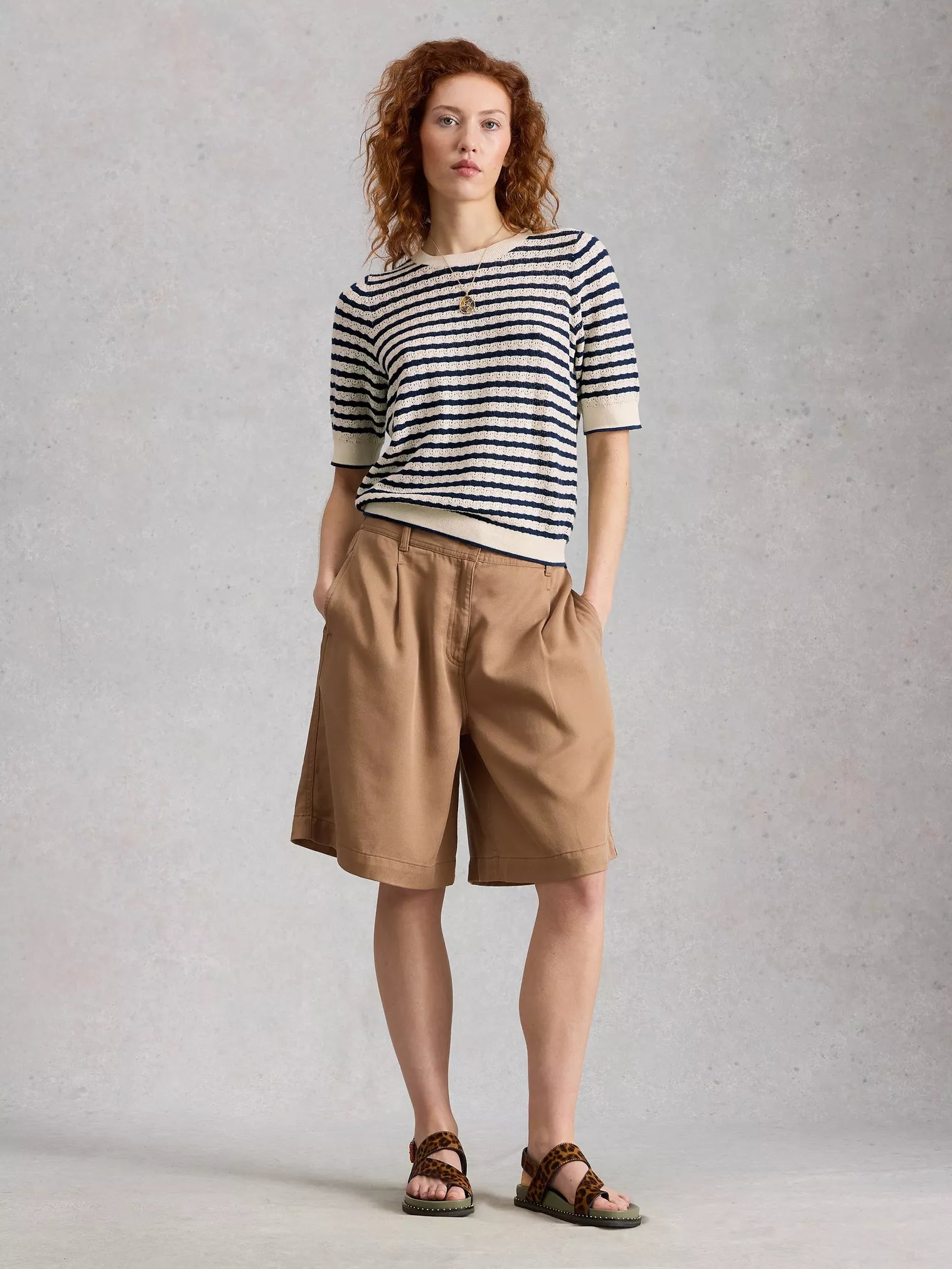 White Stuff Holly Pointelle Knit Tee – Ivory Multi