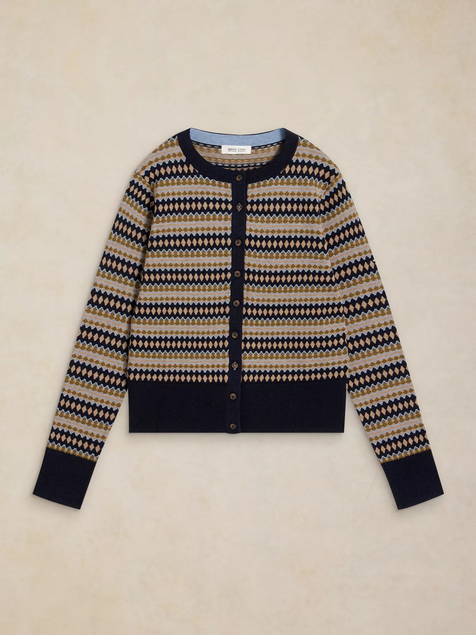 Lois Fairisle Cardi – Navy Multi