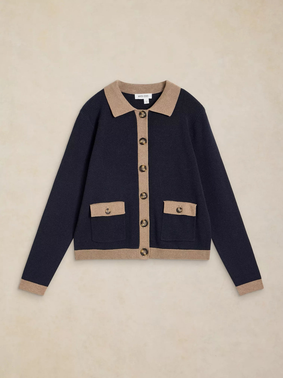 Charlotte Collar Cardi – Navy Multi