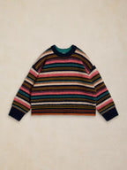 White Stuff Florence Stripe Jumper in Navy Multi front view
