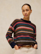 White Stuff Florence Stripe Jumper in Navy Multi lifestyle view