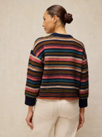 White Stuff Florence Stripe Jumper in Navy Multi back view