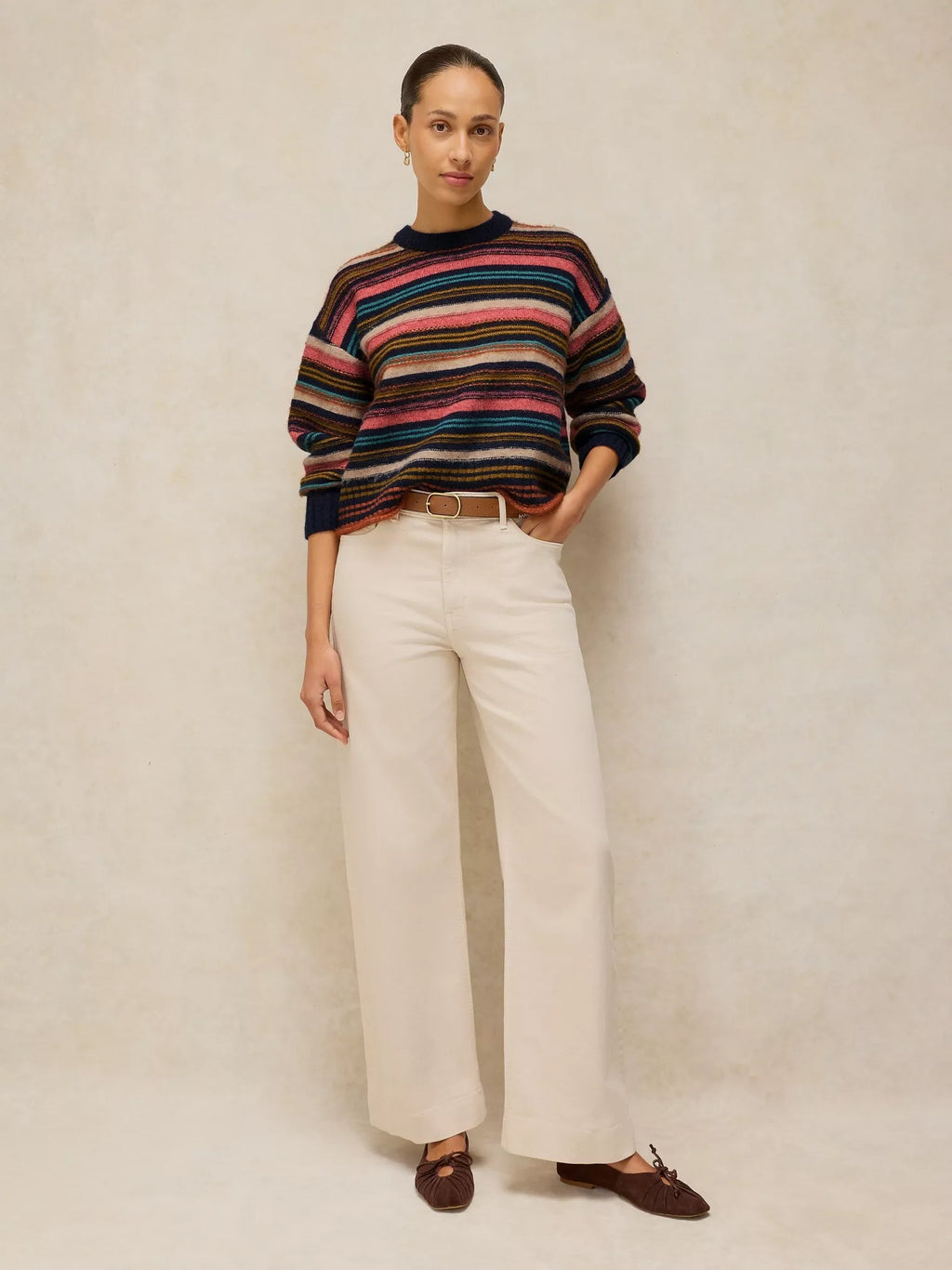White Stuff Florence Stripe Jumper multicoloured knit detail