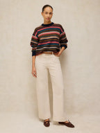 White Stuff Florence Stripe Jumper multicoloured knit detail