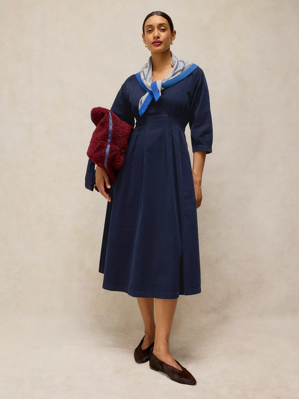 Kate Cord Dress – Dark Navy
