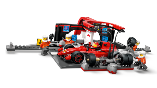 LEGO F1 Pit Stop & Pit Crew with Ferrari Car 60443