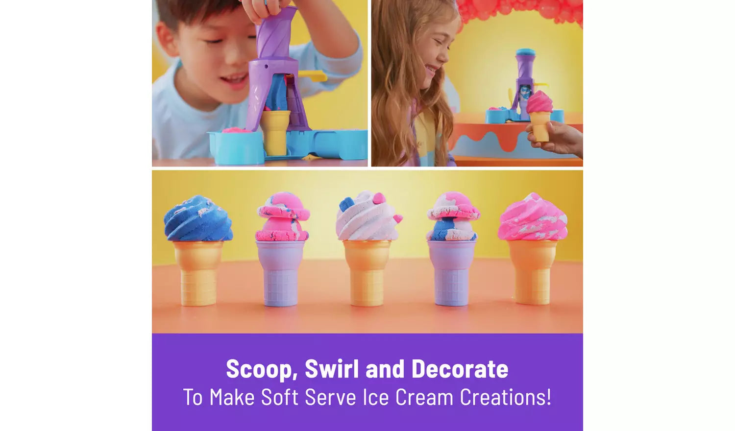 Kinetic Sand Soft Serve Ice Cream Station Playset