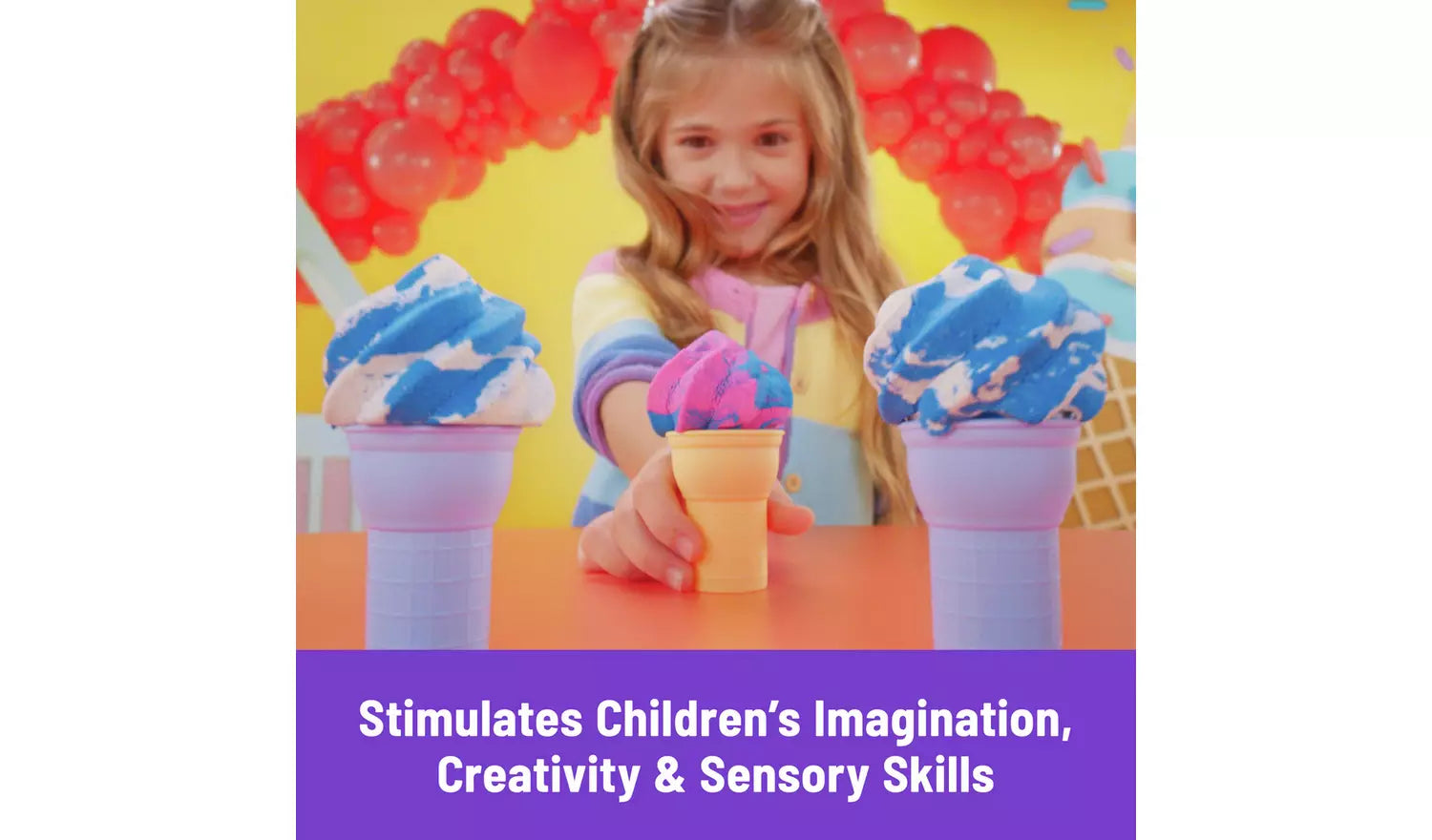 Kinetic Sand Soft Serve Ice Cream Station Playset