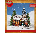 Lumineo LED colour-changing Christmas church scene – indoor plug-in decoration, 27 cm tall with warm glow, UK transformer included