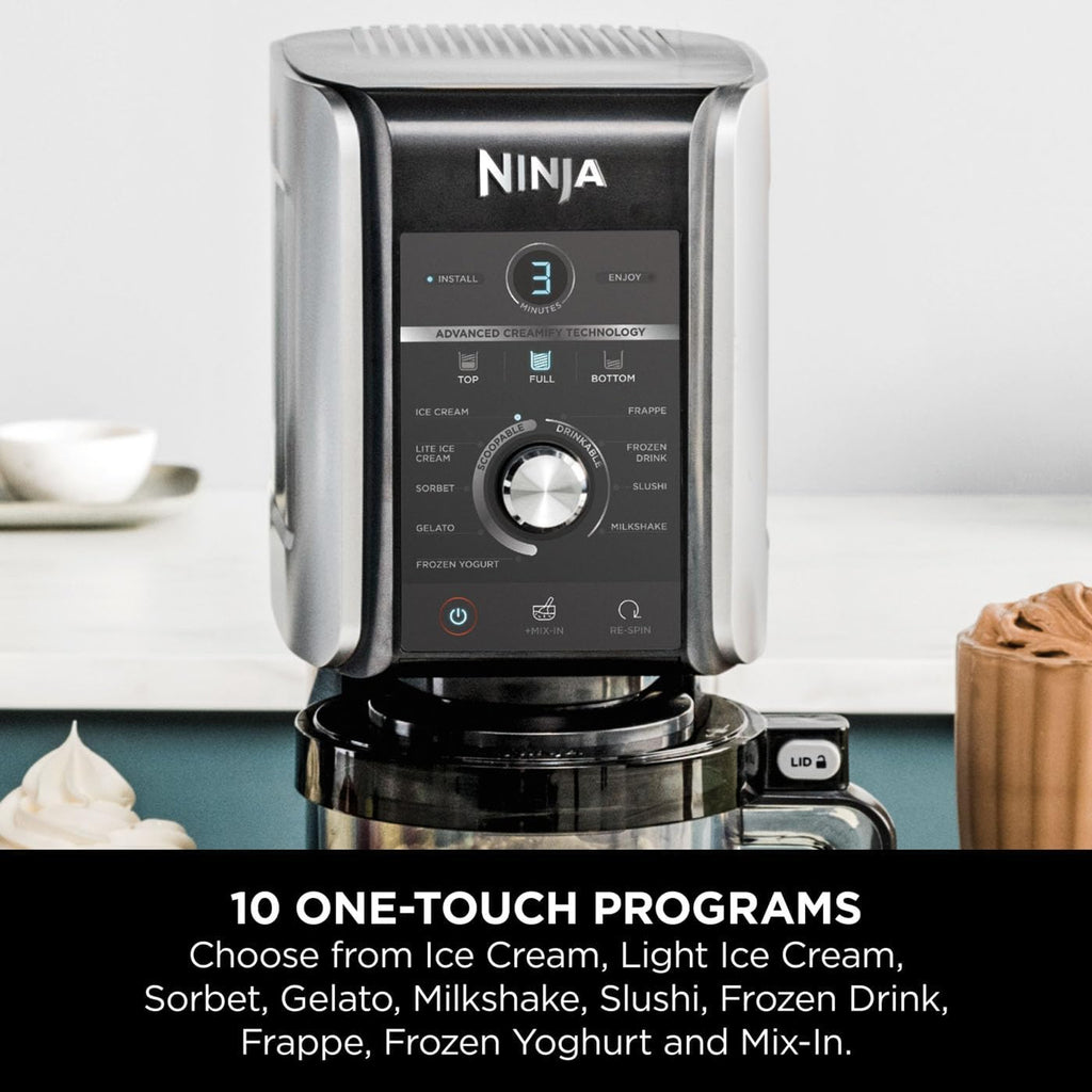 Ninja CREAMi Deluxe – 10-in-1 Ice Cream & Frozen Drink Maker (NC501UK)