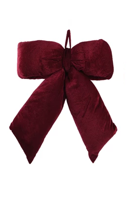 Luxury Velvet Polyester Bow – Christmas Red & Oxblood