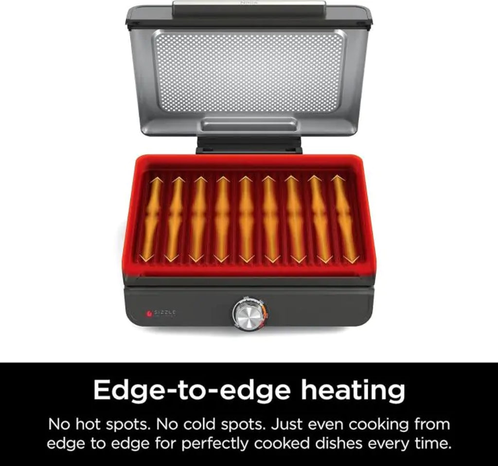 Ninja Sizzle Indoor Grill & Flat Plate GR101UK – 2-in-1 Low Smoke
