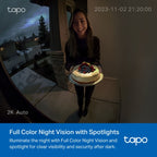 Tapo D210 Video Doorbell Camera – 2K, Battery, AI, No Subscription