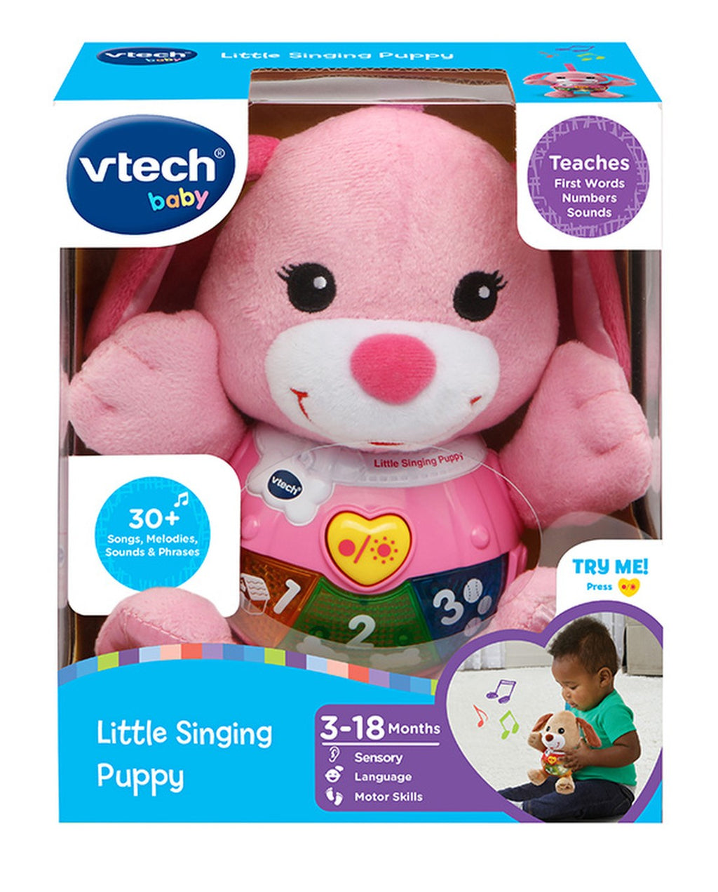 VTech Little Singing Puppy – Interactive Baby Toy (Pink / Beige)