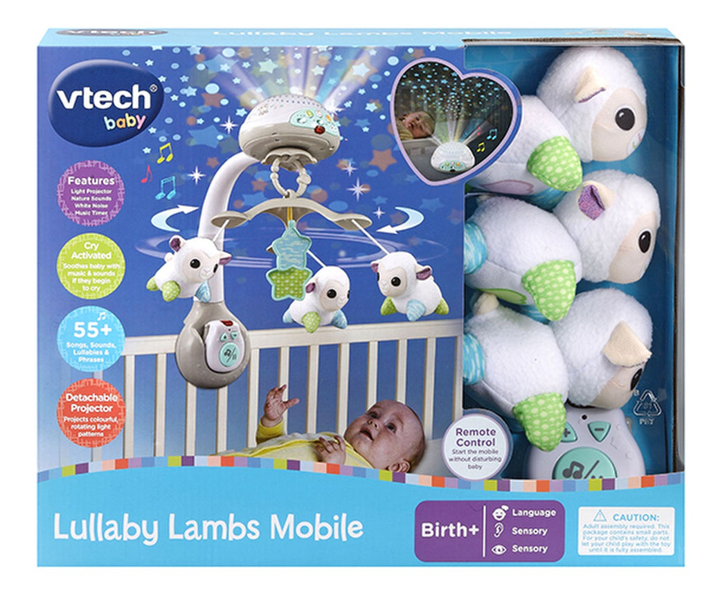 VTech Lullaby Lambs Mobile | Cot Mobile with Projector & Remote
