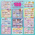 Colorful poster with various categories of collectible items and text 'Find and Collect 120 different roll styles!'.