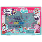 Sticki Rolls jewelry-making kit packaging with colorful stickers and jewelry items.