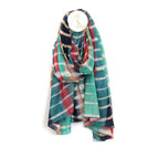 Organic cotton blue mix batik stripe scarf - Flemings Department Store