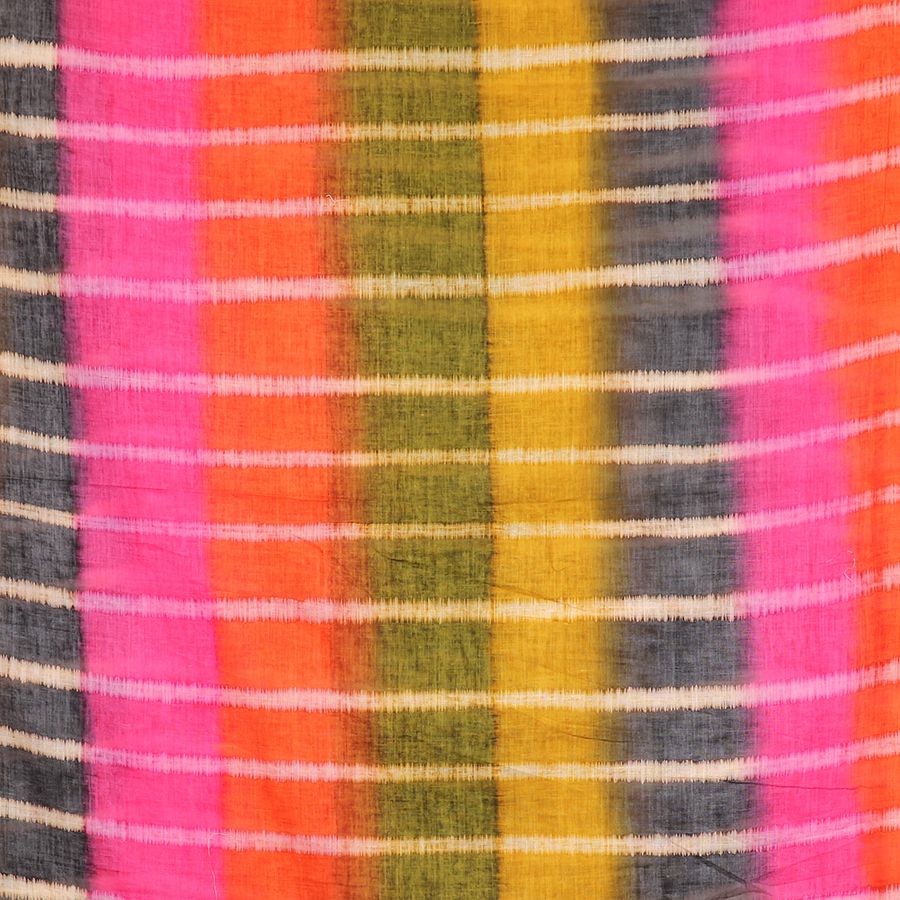 Organic cotton red mix batik stripe scarf - Flemings Department Store