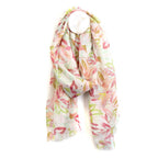 Pastel mix recycled lily print and metallic scarf - Flemings Department Store