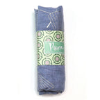 Recycled blue and metallic silver ginkgo print scarf - Flemings Department Store